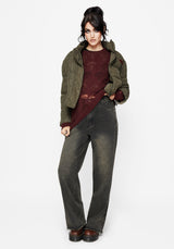Sylvia Bestickt Gestrickt Bomber Jacke