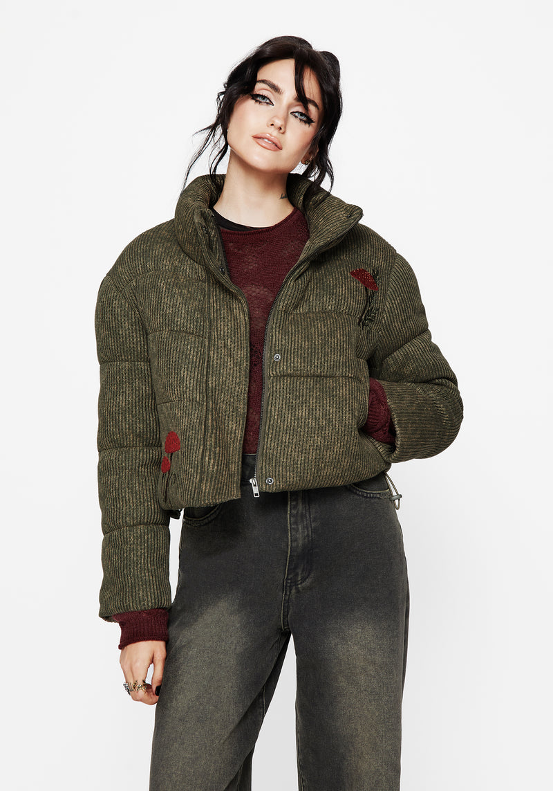 Sylvia Bestickt Gestrickt Bomber Jacke