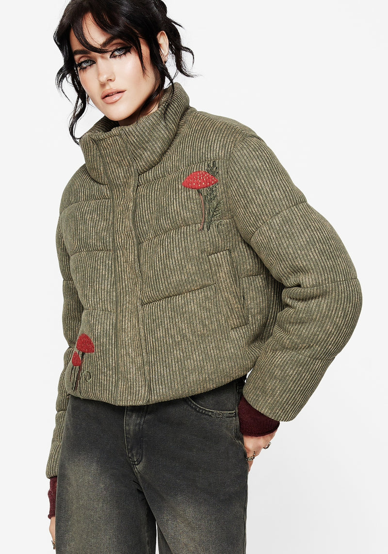 Sylvia Bestickt Gestrickt Bomber Jacke