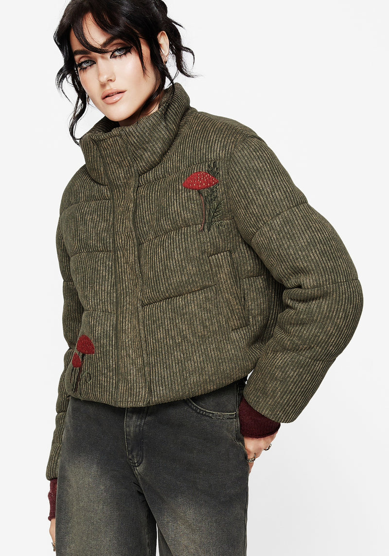 Sylvia Bestickt Gestrickt Bomber Jacke
