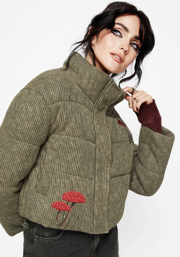 Sylvia Bestickt Gestrickt Bomber Jacke