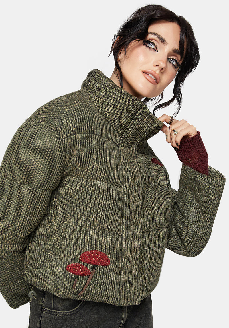 Sylvia Bestickt Gestrickt Bomber Jacke