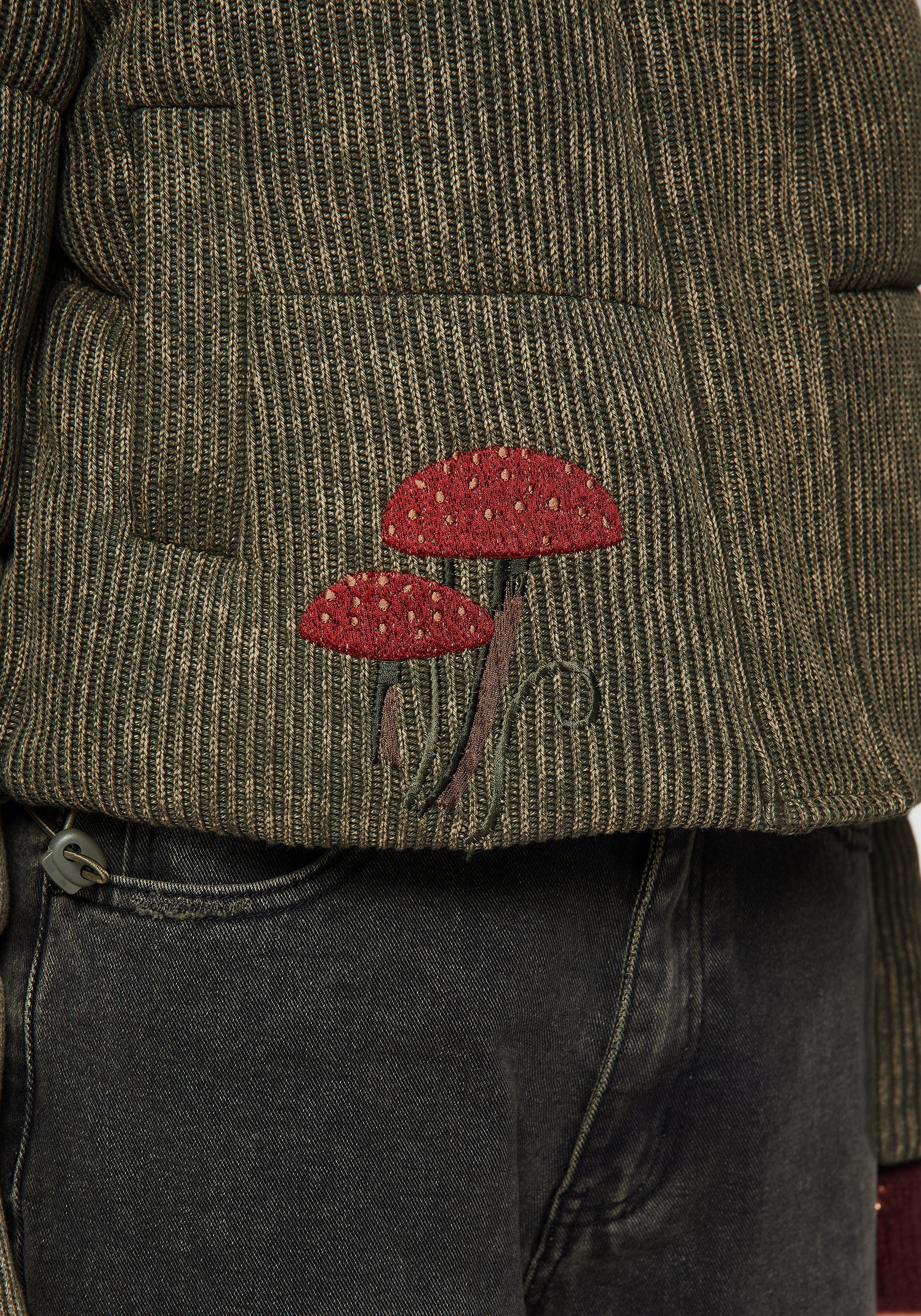 Sylvia Bestickt Gestrickt Bomber Jacke
