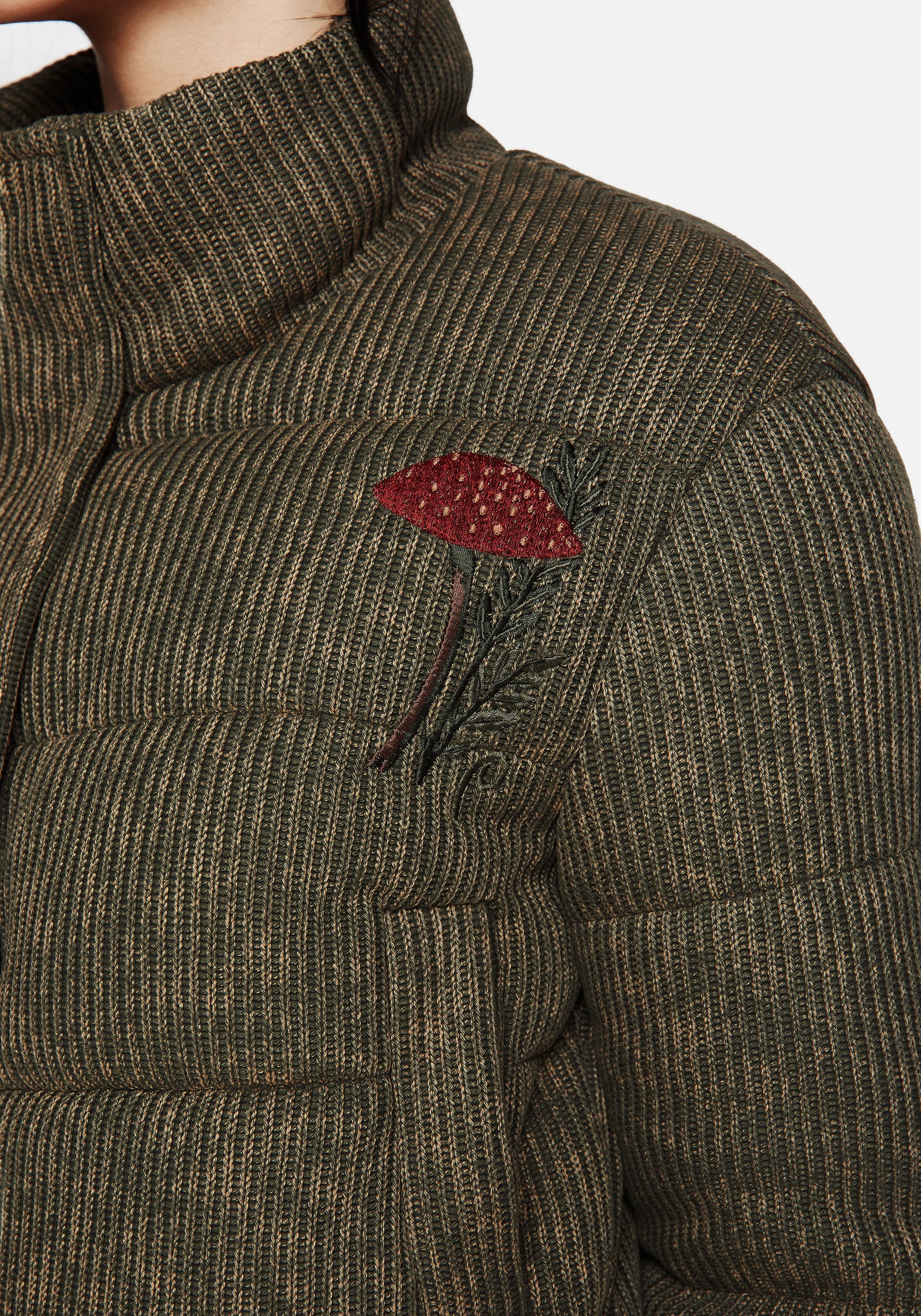 Sylvia Bestickt Gestrickt Bomber Jacke
