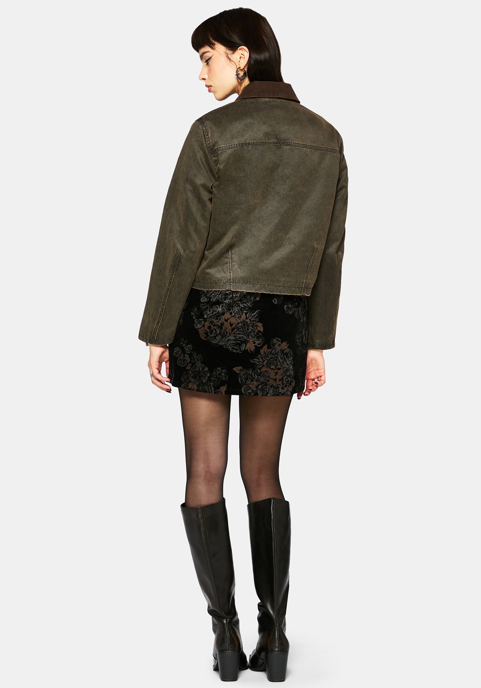 Vilethorn Waxed Cotton Dragon Embroidered Pocket Jacket