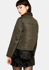 Vilethorn Cotton Dragon Embroidered Pocket Cord Collar Jacket