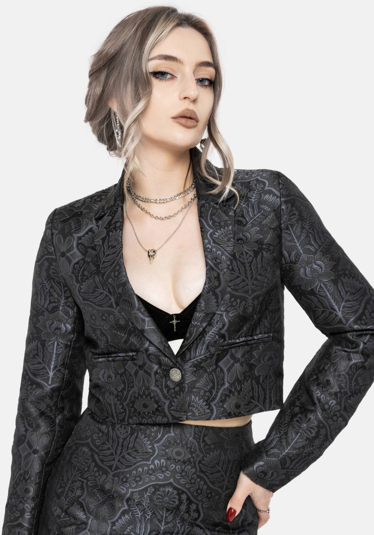 Nocturna Jacquard Kurz Geschnitten Blazer