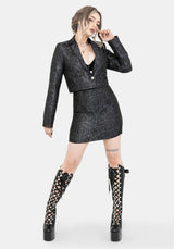 Nocturna Jacquard Cropped Blazer