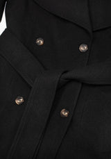 Abyss Krawatte Taille Doppelt Doppelreihig Mantel Mit Schlange Brosche -