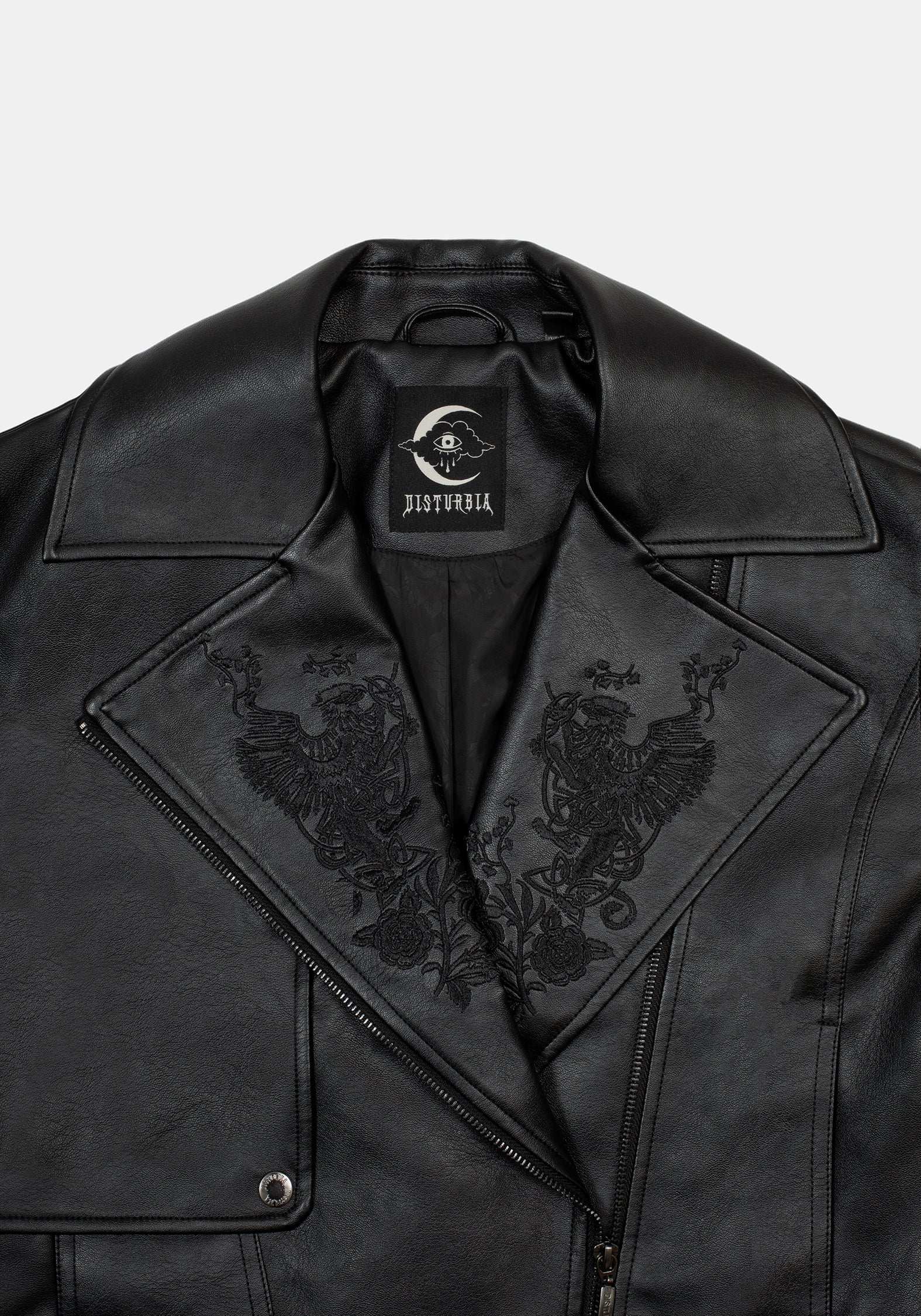 Clash Phönix Bestickt Kunst- Leder Jacke