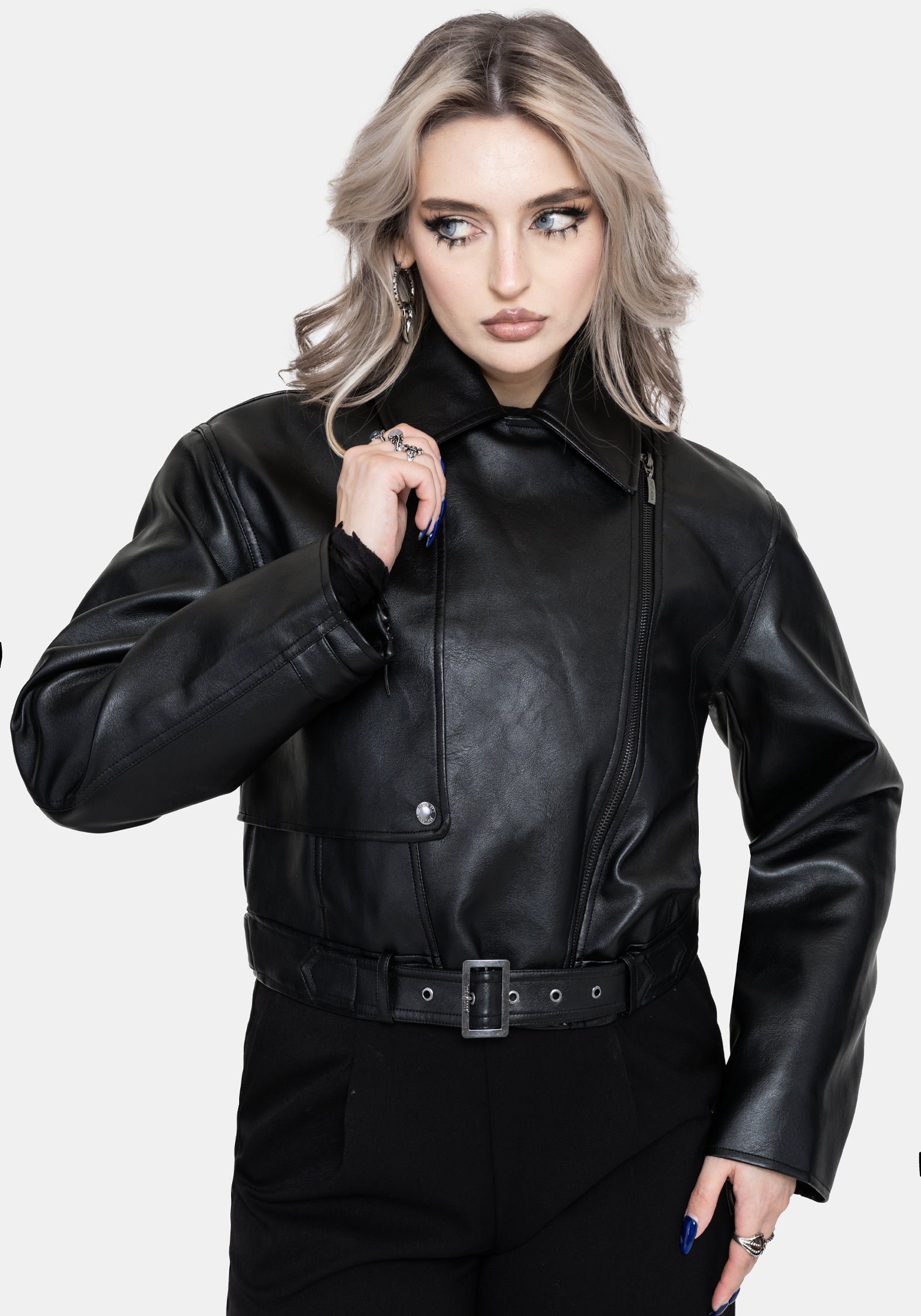 Clash Phönix Bestickt Kunst- Leder Jacke