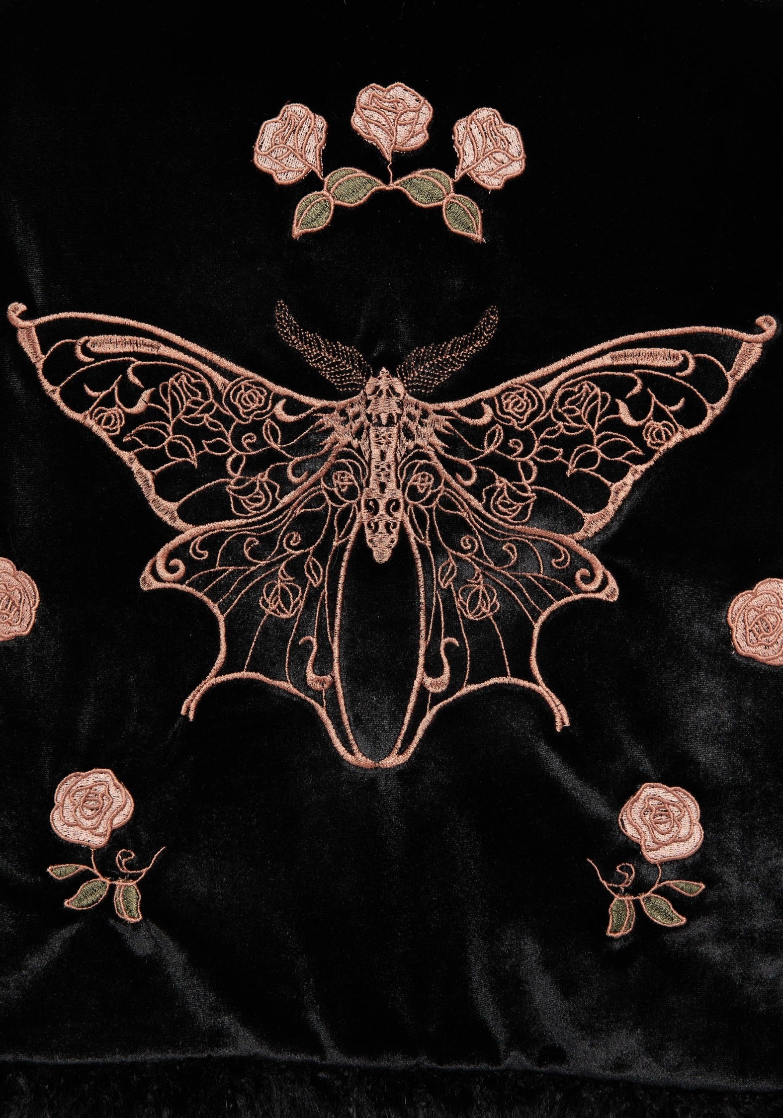 Maeve Faux Fur Embroidered Moth Gilet