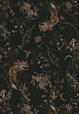 Renard Print Smocked Keyhole Midikleid