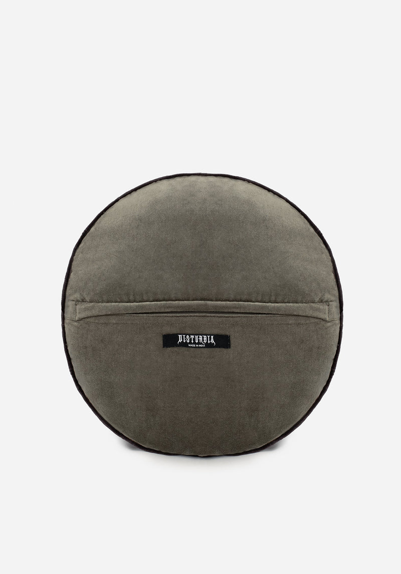 Opora Embroidered Floral Moon Round Cushion