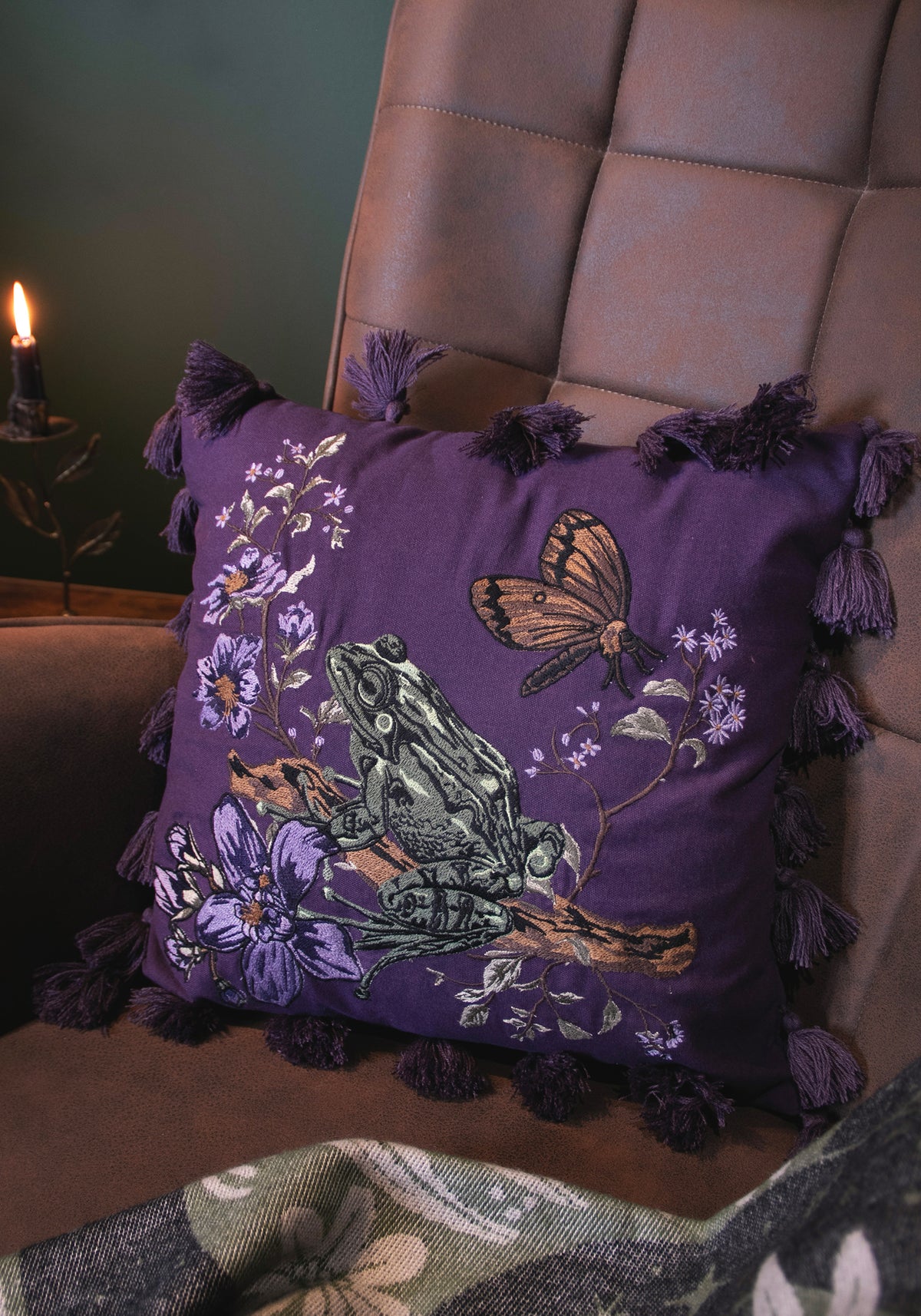 Toadstone Frosch Tassel Edge Square Kissen