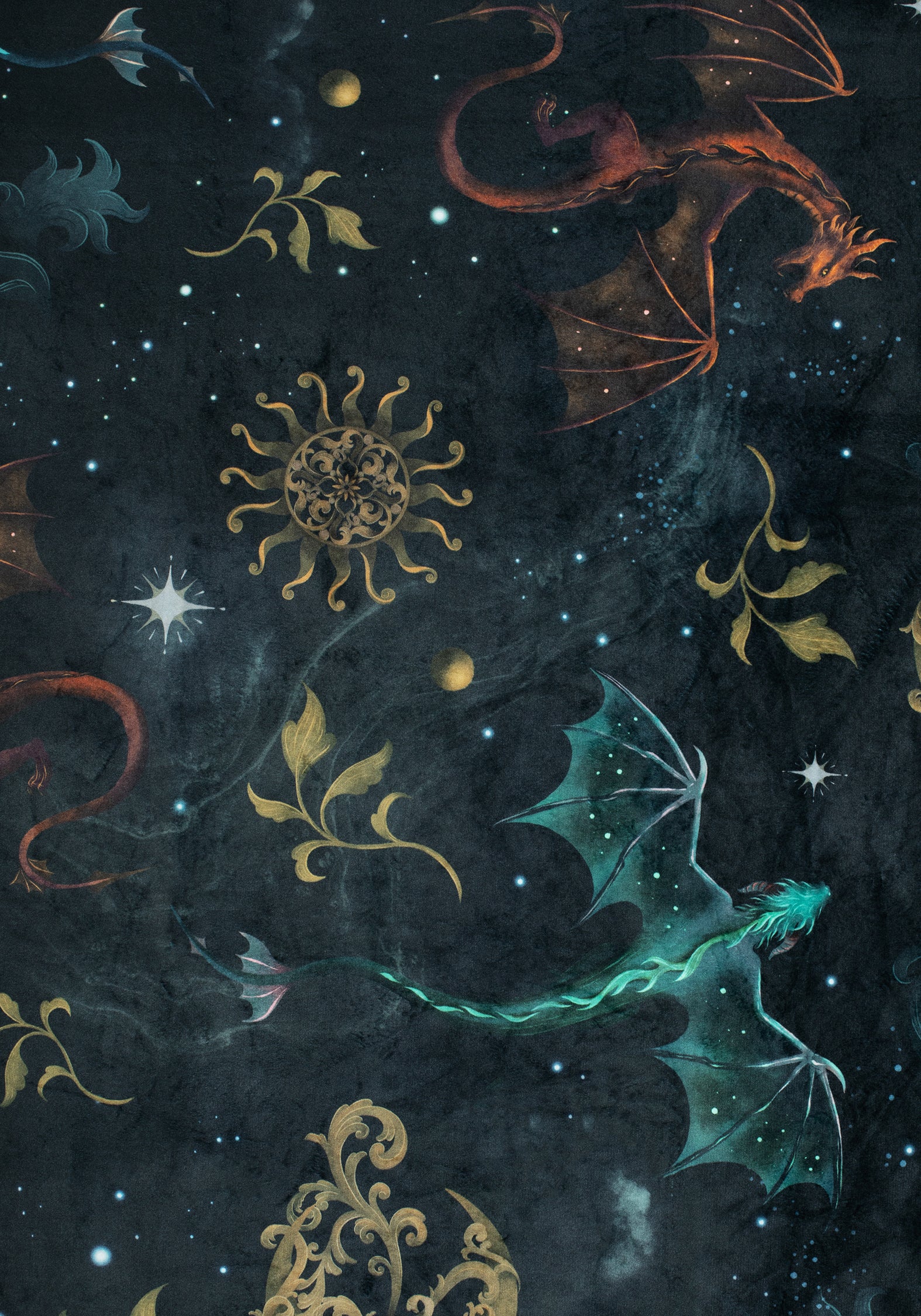 Phönix Drache Samt Decke