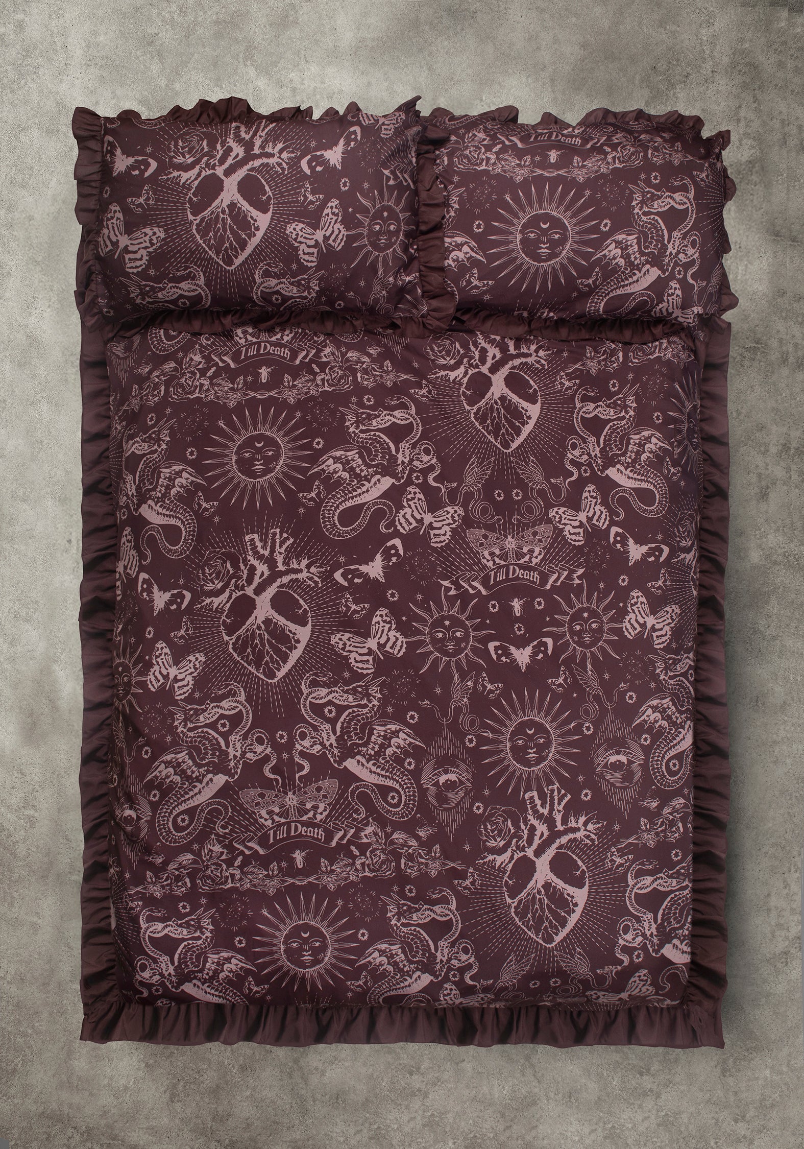 Paramour Gerafft Edge Tattoo Druck Bettwäsche Set (EU King)