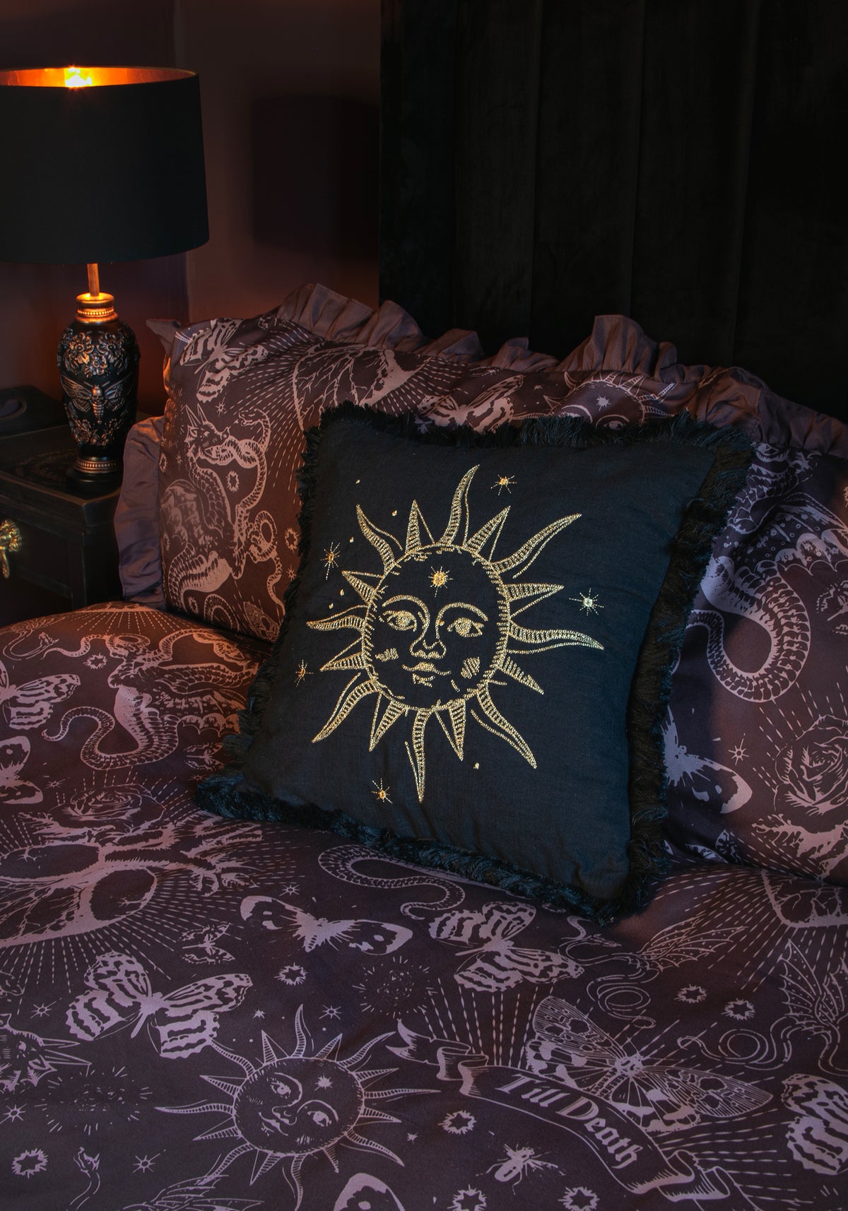 Rosia Celestial Sonne Gestreift Edge Kissen