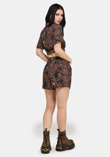 Mythos Print Tie Front Short EU 34