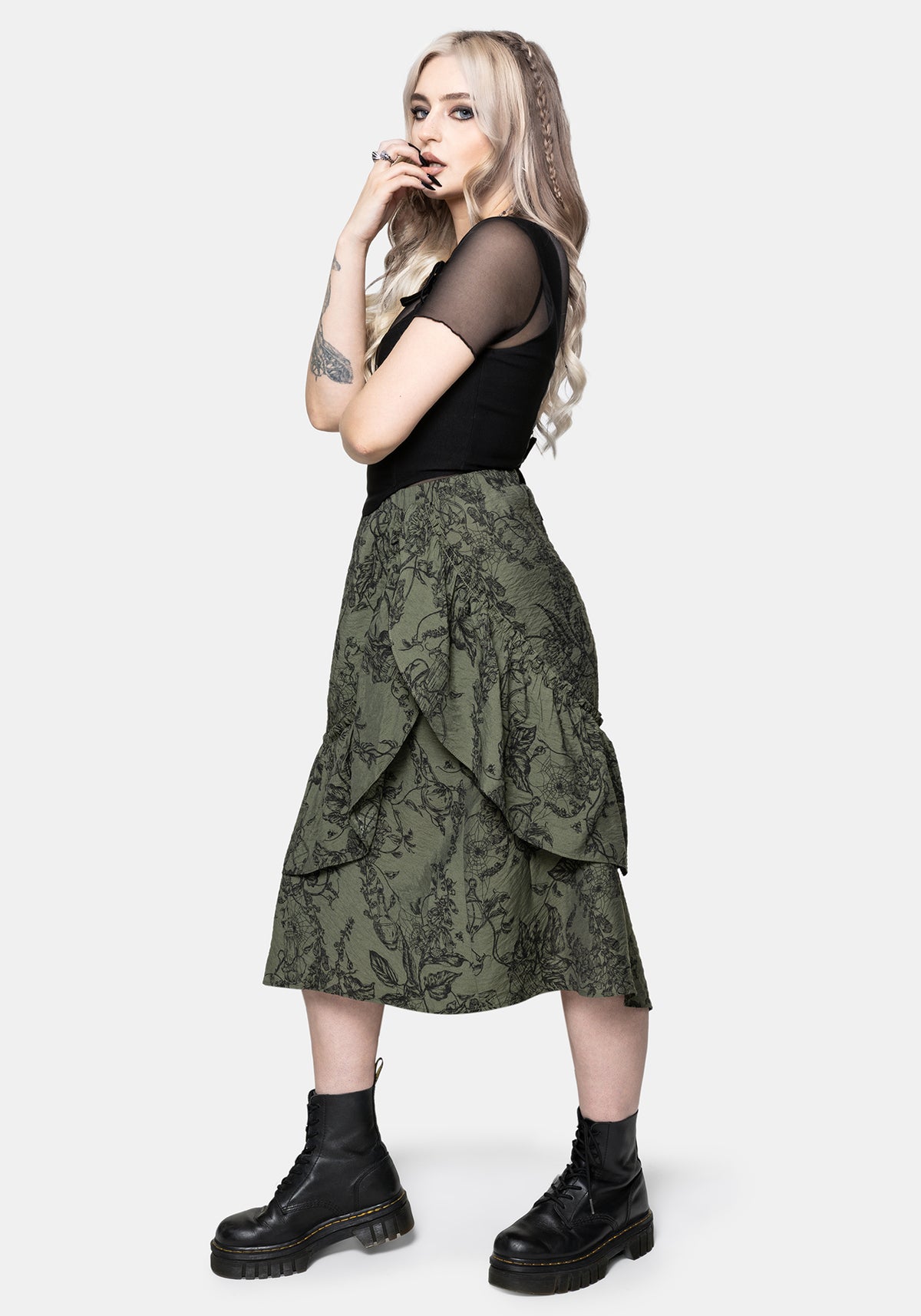 Orla Fingerhut Potion Rüsche Midi Rock