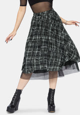 Rhoswen Double Layered Check Hitched Skirt EU 38
