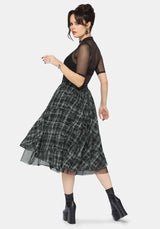 Rhoswen Double Layered Check Hitched Skirt EU 38