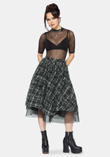 Rhoswen Double Layered Check Hitched Skirt EU 38