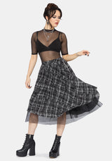 Rhoswen Double Layered Check Hitched Skirt