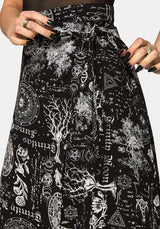 Trinity Moon Print Wrap Midi Skirt