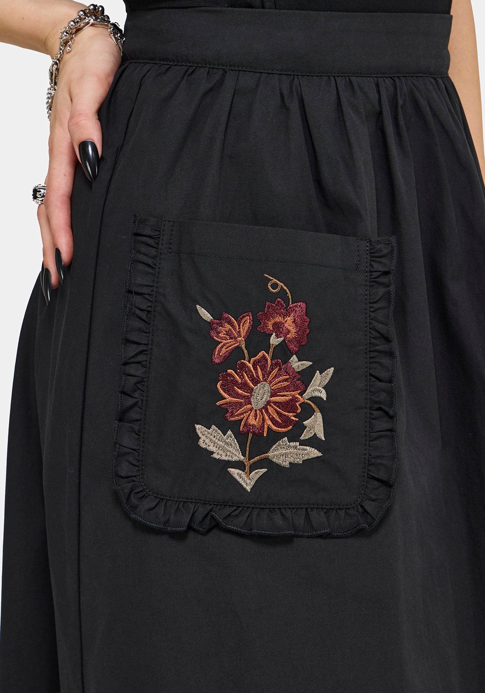 Mythos Embroidered Midi Skirt EU 34
