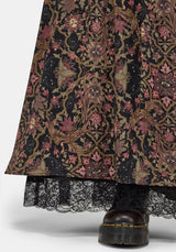 Mythos Print Lace Detail Midaxi Skirt EU 34