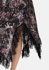 Merunicorn Enchanted Wald Chiffon Druck Midi Rock