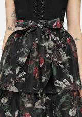 Anara Fruit Print Tiered Skirt