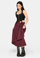 Lysandra Textured Ruffle Midi Skirt