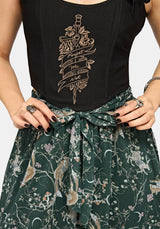 Renard Print Chiffon Hanky Saum Midirock