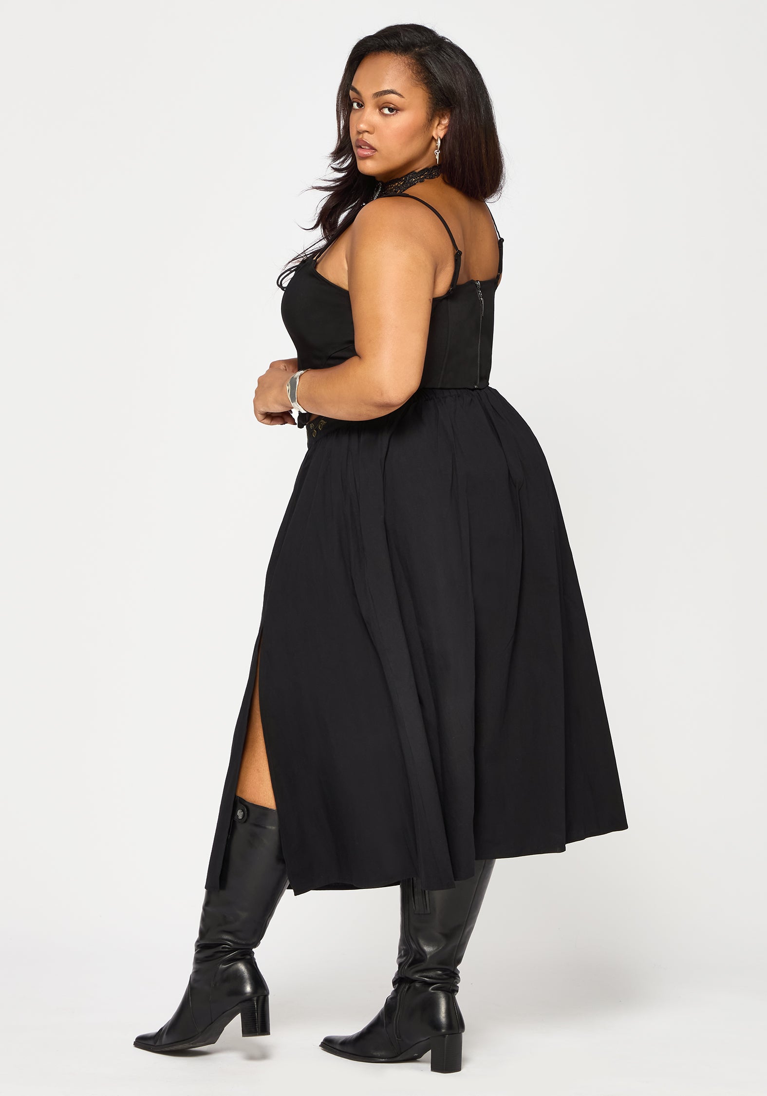 Orena Bat Embroidered Midaxi Skirt