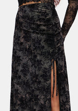 Zuri Lace Beflockt Gerafft Midaxi Rock