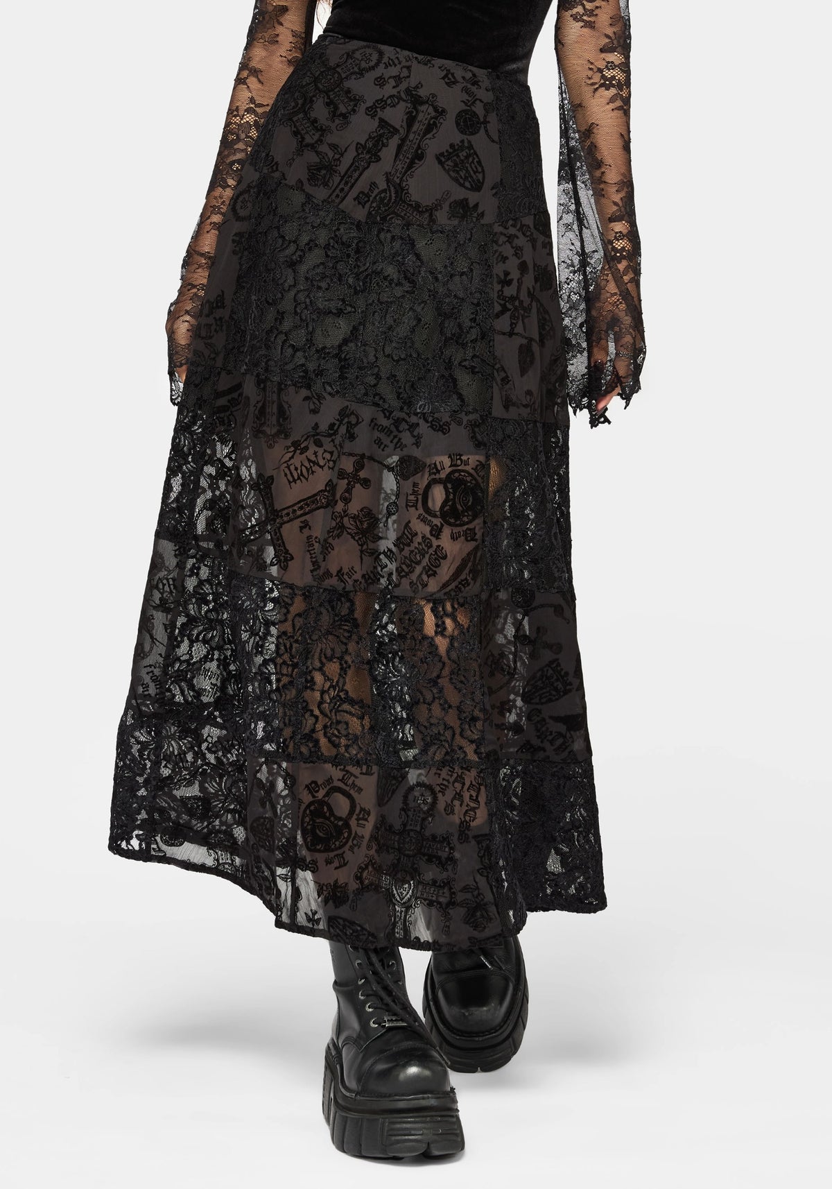 Sanct Beflockt Velours Patchwork Midaxi Rock