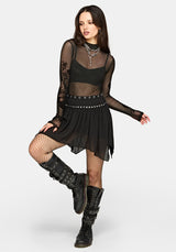 Emara Studded Hanky Hem Mini Skirt EU 34