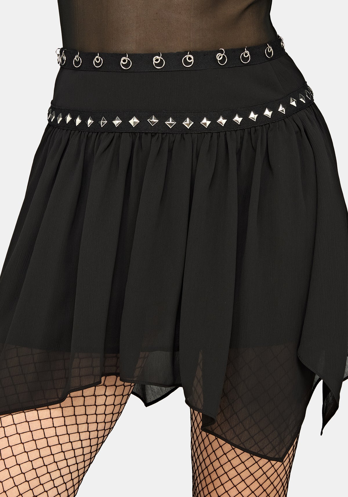 Emara Studded Hanky Hem Mini Skirt EU 34
