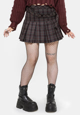 Harley Pleated Check Belted Mini Skirt EU 34