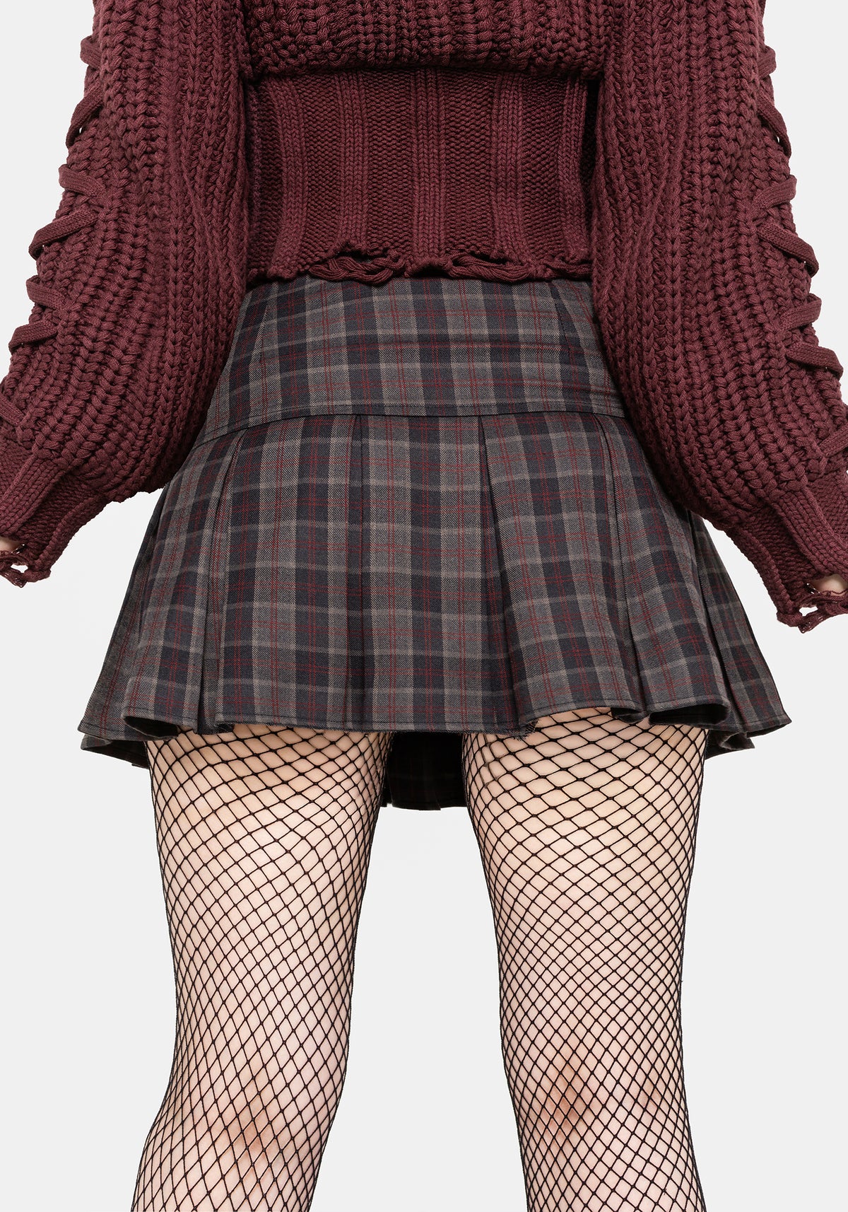 Harley Pleated Check Belted Mini Skirt EU 34