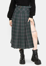 Daria Check Pleated Midaxi Skirt EU 34