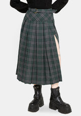 Daria Check Pleated Midaxi Skirt EU 34