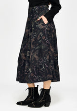 Curio Print Knopf Down Midirock