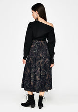 Curio Print Knopf Down Midirock