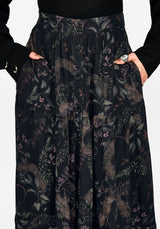 Curio Print Knopf Down Midirock