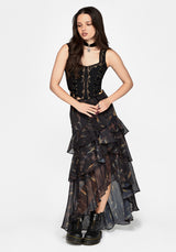 Ember Chiffon Ruffle Maxirock