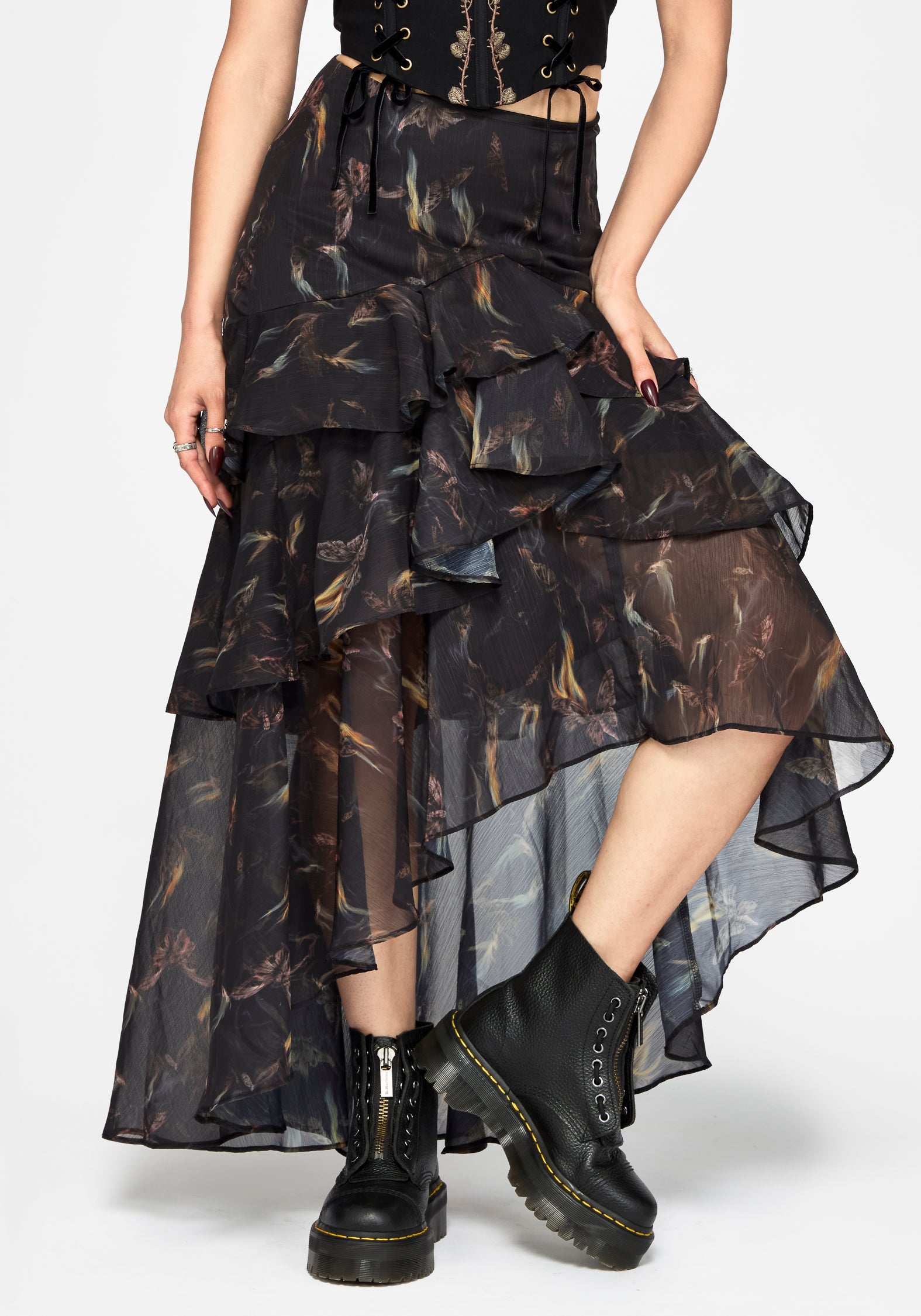 Ember Chiffon Ruffle Maxirock