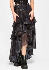 Ember Chiffon Ruffle Maxirock
